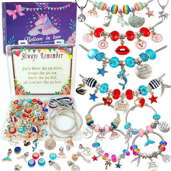 Charm Bracelet/Jewelry Making Kits for Kids Girls,Perfect Birthday Gifts